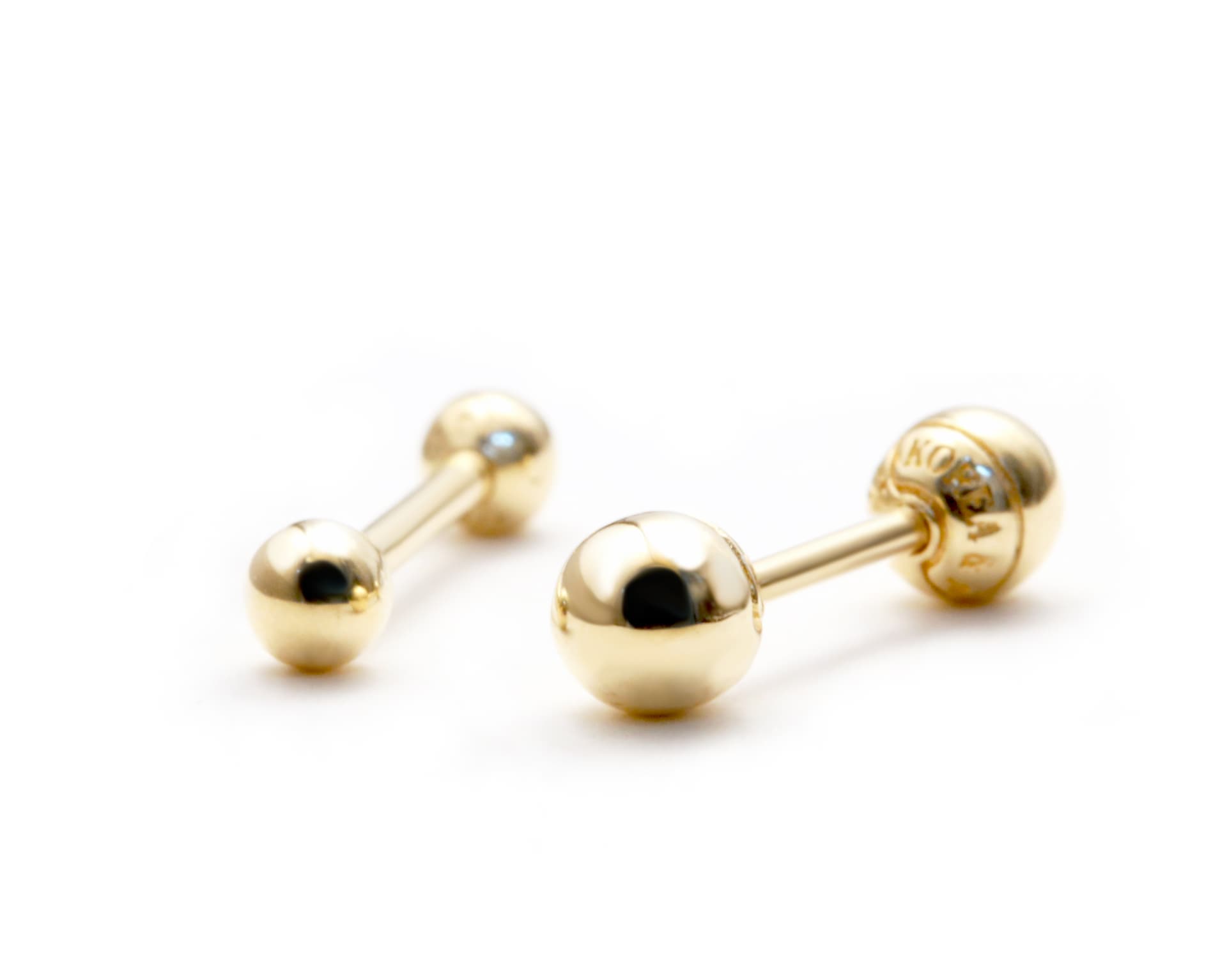 14k gold barbell ball body jewelry earrings piercing